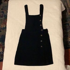 Topshop Button Corduroy Pinafore Dress